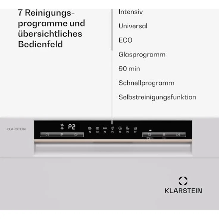 Klarstein Mini-Geschirrspüler Amazonia Eco 8, Leiser Tischgeschirrspüler für 8 Gedecke, 7 Spülprogramme, Weiß – Bild 3