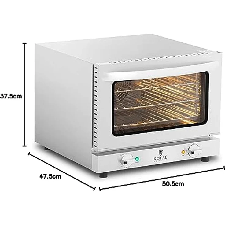 Royal Catering Heißluftofen Konvektomat Kombidämpfer Backofen Edelstahl 2.150 W 3 Gitterroste, Kleinbackofen, Silber – Bild 6