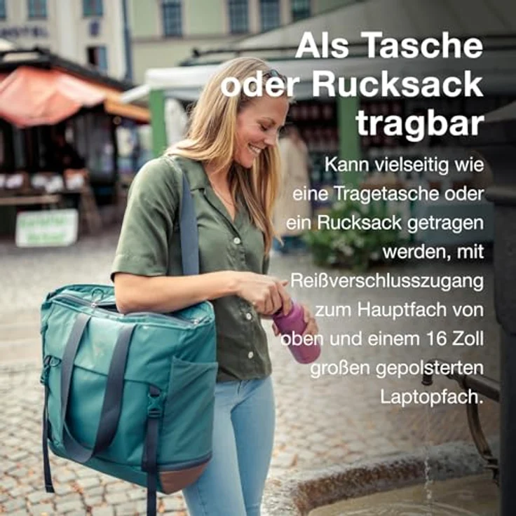 Osprey Daylite Large Tote Pack Shopper, Einkaufsrucksack mit 50 cm Laptopfach, petrol – Bild 3