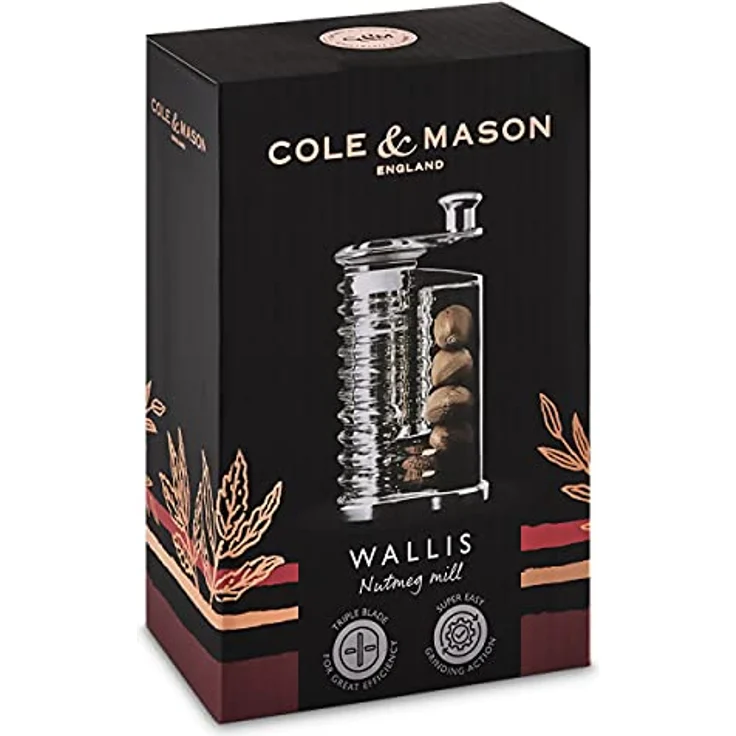 Cole & Mason H101119 Wallis Muskatnussmühle. Höhe: 14,5cm, Acryl, Clear, 14.5 cm – Bild 3