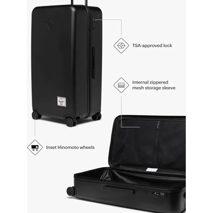 Herschel Heritage Hartschalengepäck, Schwarz, Large - 32 Inch, mit TSA-Schloss und recyceltem Material – Bild 4