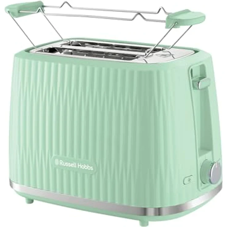 Russell Hobbs Toaster Eden für 2 Scheiben (6 Bräunungsstufen, Hebefunktion, Auftau-, Aufwärm- & Stoppfunktion, Krümelschublade, Brötchenaufsatz, Pistazie 27374-56) – Bild 1