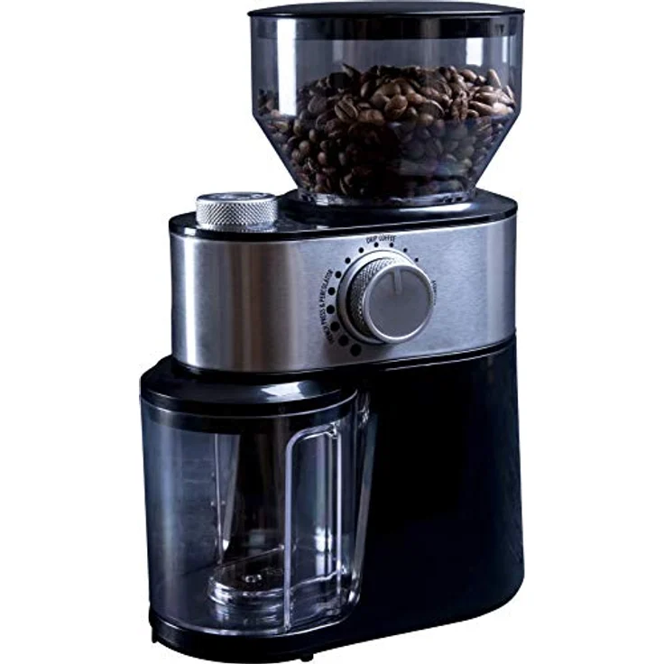 Gastronoma 18120001 Kaffeemühle Kaffee Espresso elektrische Mühle, 12 Mahlgradeinstellungen von Fein bis Grob, 200 Watt, Schwarz Edelstahl – Bild 1