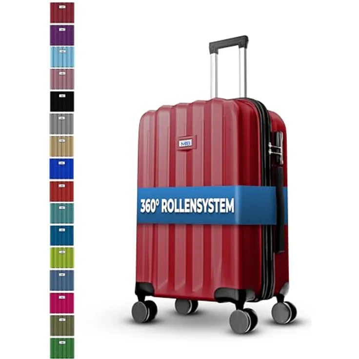 MY TRAVEL BAG Hartschalen-Koffer Trolley ABS Reisekoffer 4 Zwillingsrollen Bordeaux Großer Koffer (75cm) mit Dehnungsfuge
