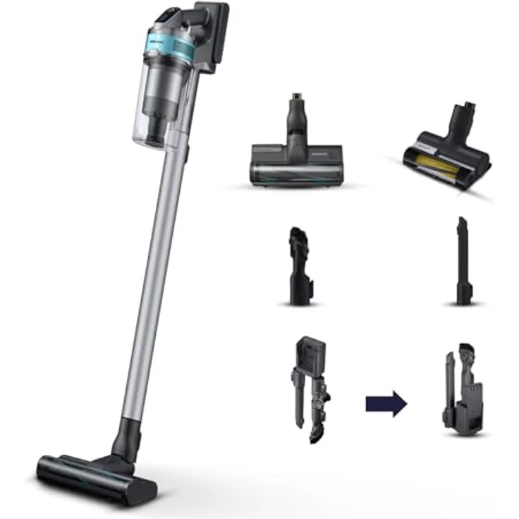 SAMSUNG Jet 75E pet VS20B75AGR1/WA, Elektrischer Besen, Silber, mit 200 W Leistung und bis zu 60 Minuten Laufzeit – Bild 1
