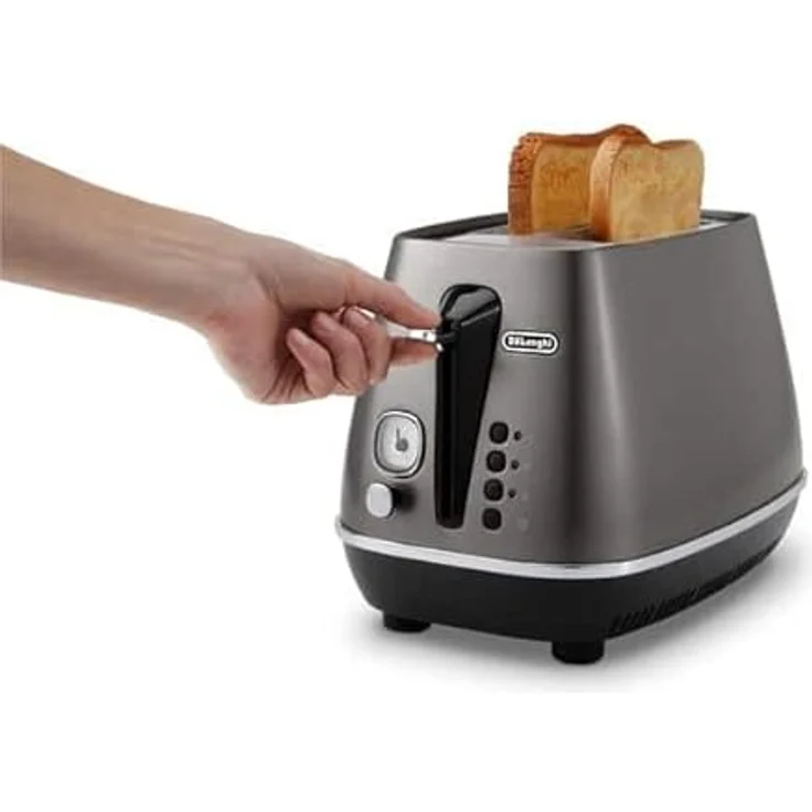 De'Longhi Toaster Distinta Titanium CTI2103.TB, Edelstahl 2 Schlitze, Defrost-Funktion, 900W – Bild 4