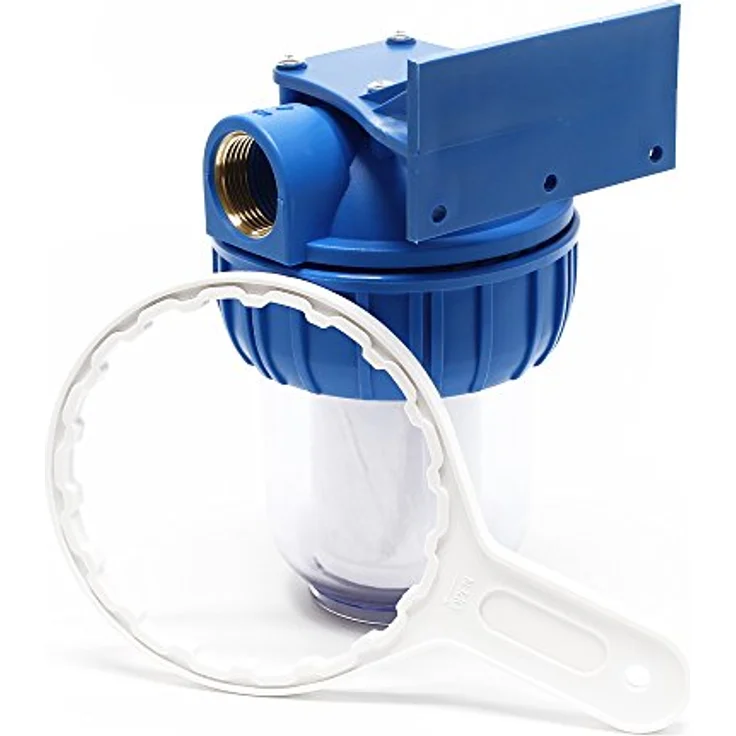 Naturewater NW-BR5B Wasserfilter, 1-Stufen Sedimentfilter mit 5 µ Filterfeinheit, 20,67 mm (1/2") Filtereinsatz, inklusive Wandhalterung und Filterschlüssel – Bild 2