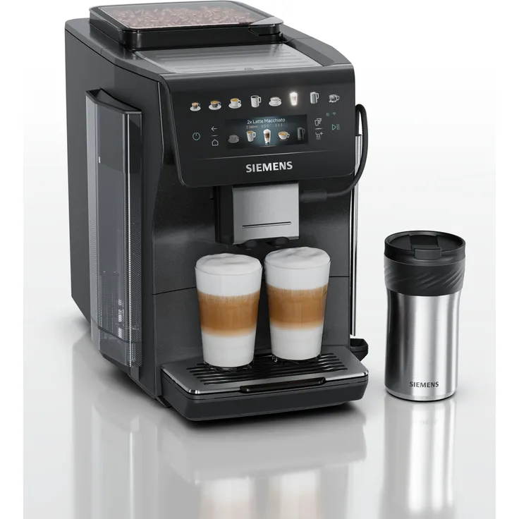 Siemens TP607ET8 Kaffeevollautomat EQ600 iAroma mit coffeeSelect Display für 8 Kaffeespezialitäten und beleuchtetem Kaffeeauslauf
