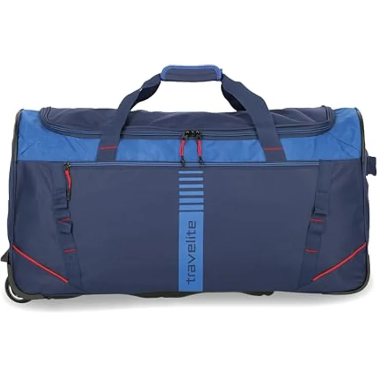 Travelite Basics Koffer, geräumig und robust, blau-rot, 86 l, XL (ab 115 l)