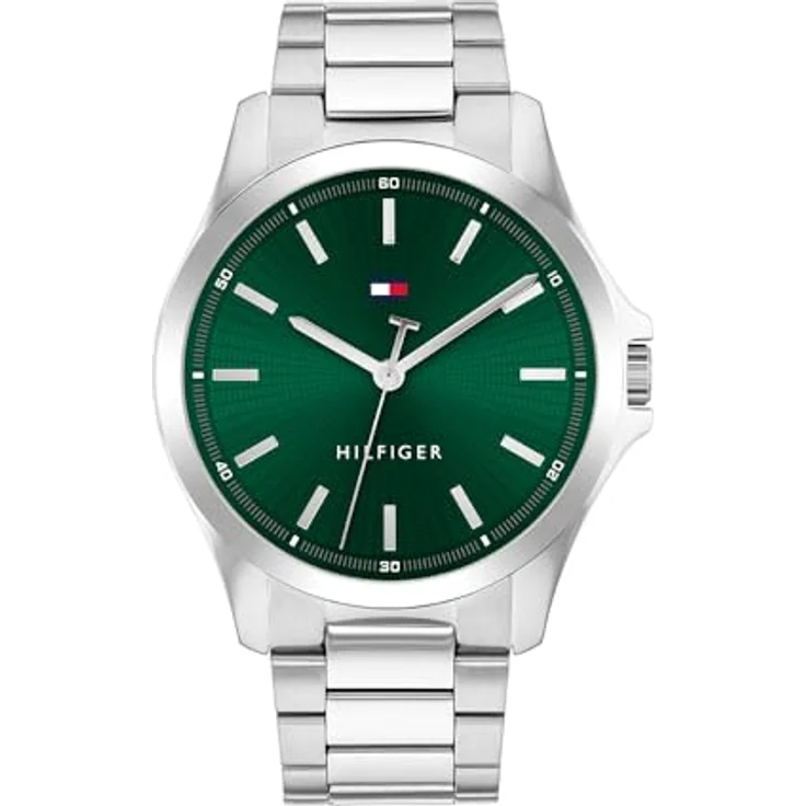 Tommy Hilfiger Quarzuhr BRUCE 1710672, Herrenuhr mit grünem Zifferblatt und Edelstahlarmband – Bild 2