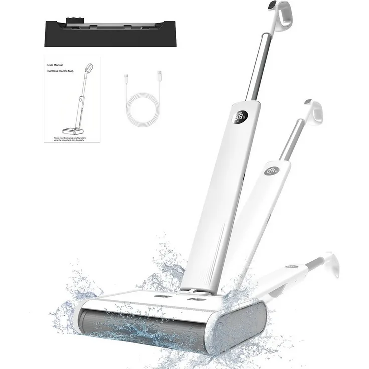 AIRROBO FC10, Nass-Trocken-Akkusauger mit Selbstreinigung, 220 W, 45 Minuten Laufzeit, 165° flach klappbar, Doppeltanksystem, LED-Display & Sprachansage, Tierhaarfilter, 1 Jahr Garantie