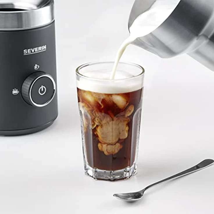 Severin SM 3585 Induktions-Milchaufschäumer Spuma 500 (ca. 500 W, ca. 500 ml, 360°-LED Leuchtring, Schokoladenfunktion, spülmaschinengeeigneter Milchbehälter) – Bild 6