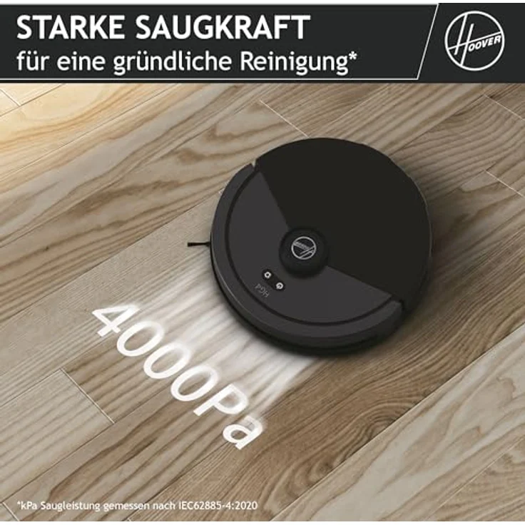 Hoover HG4 Saugroboter - Staubsauger Roboter mit bis zu 4000Pa Saugkraft, Lasernavigation & App-Steuerung - Roboterstaubsauger mit Ladestation mit automatischer Rückkehr & Hindernissensor [HG410D] – Bild 2