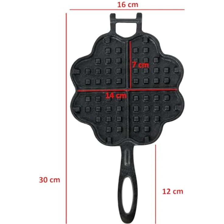 BBQ-Toro Gusseisen Waffeleisen, Herzform, mit 2 Stielen, Ø 15 cm, bereits eingebrannt, für knusprige Herzwaffeln, Grill und Outdoor geeignet – Bild 2