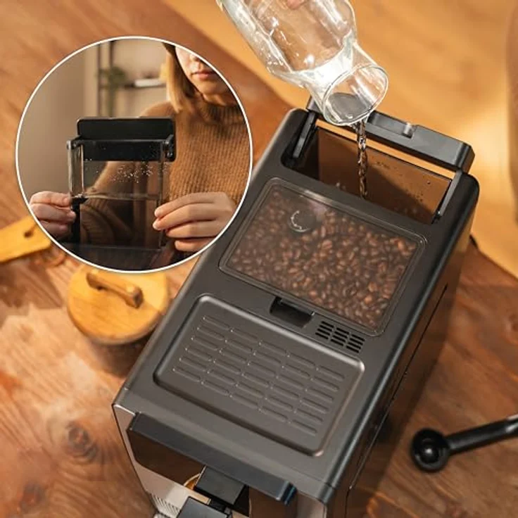 Cecotec Kaffeemaschine Cremmaet Latte 19Bar Inox, vollautomatische Espressomaschine mit 1,1 L Wassertank für Kaffeebohnen – Bild 9