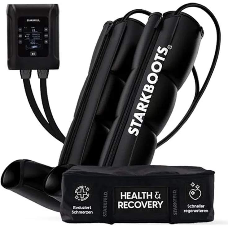 STARKFELD STARKBOOTS Recovery Boots – Lymphdrainage & Beinmassagegerät, 40-200 mmHg, für Venenrückfluss & Wassereinlagerungen, ideal bei Lipödem, Größe L