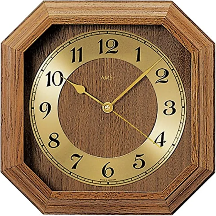 AMS F5864/4 Funk-Wanduhr, Holz, Mehrfarbig