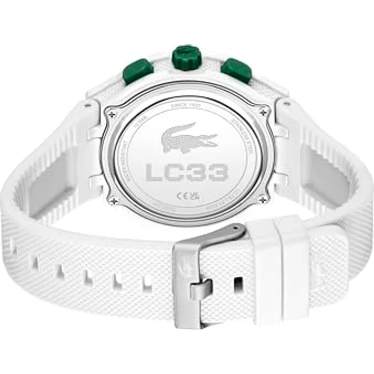 Lacoste Quarzuhr LC33 2011364, Herrenuhr mit analogen und digitalen Funktionen, weißen Silikonarmband, wasserdicht bis 10 bar – Bild 5