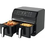 Just Perfecto Heißluftfritteuse XXL 8L 2 Kammern - 8 in 1 Airfryer max. 200°C - Frittieren ohne Öl inkl. Rezeptbuch - 1700W Air Fryer mit LCD Touch Display - Heißluft Fritteuse Doppelkammer ohne fett - Preisvergleich