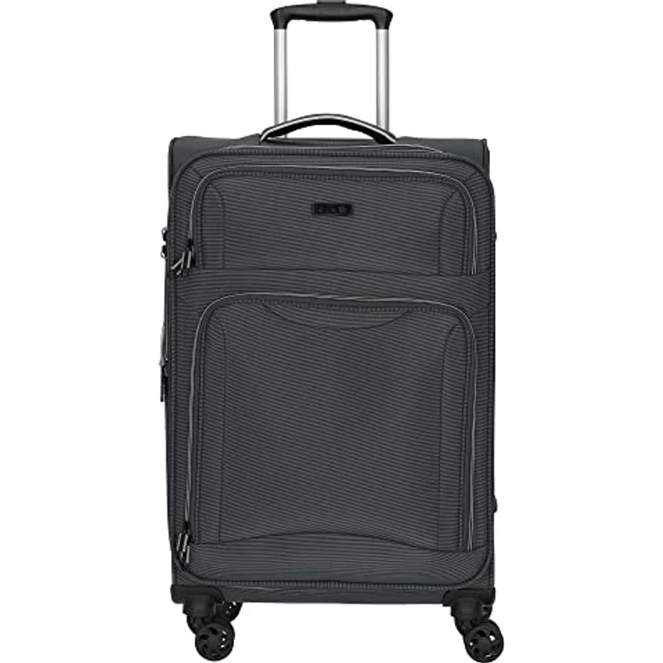 D&N Travel Line 9204-4-Rollen-Trolley M 66 cm erw. grau – Bild 1