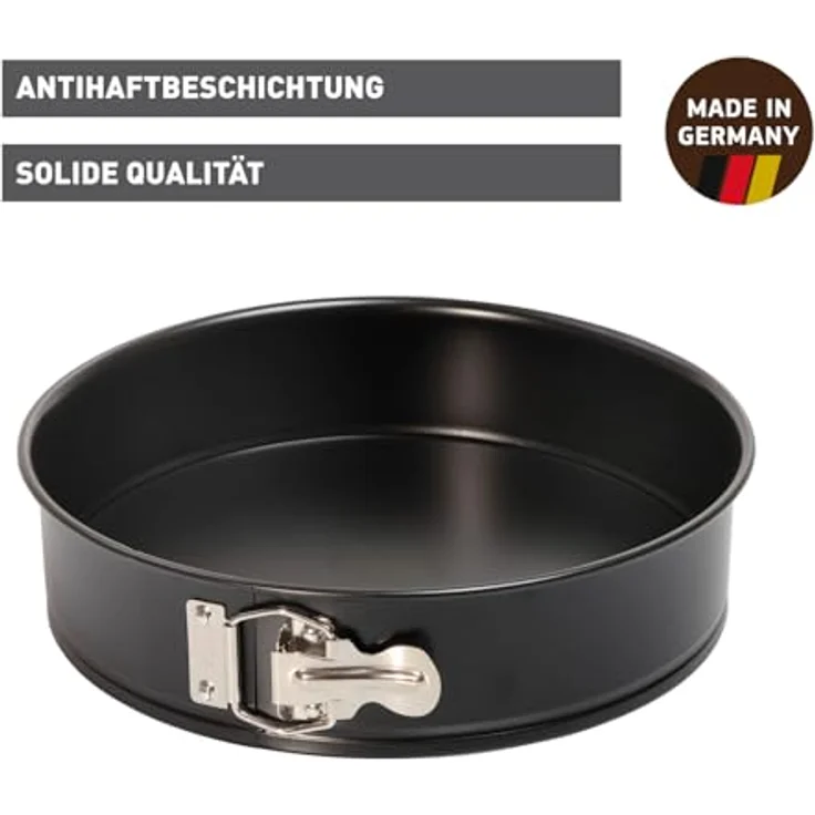 Kaiser Classic Springform, mit Flachboden, Ø 30 cm, runde Backform, auslaufsicher, antihaftbeschichtet, schwarz – Bild 4