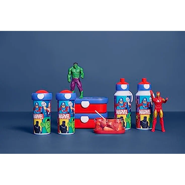 Avengers Ironman Captain America Hulk Lunch-Set Trinkflasche und Brotdose 2 Fächer – Bild 9