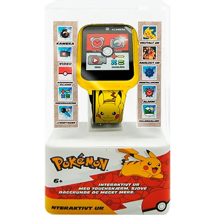 Kids Licensing KIDS EUROSWAN Interaktive Uhr für Kinder, Pokémon, Gelb, mit Kamera, Spielen und Lernfunktionen – Bild 2
