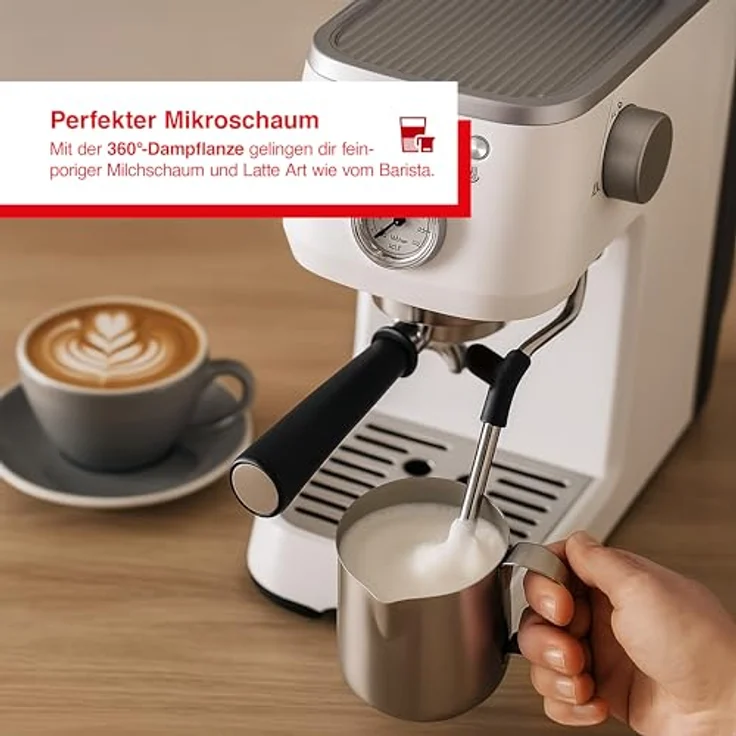 Solis Barista Perfetta Plus, Espressomaschine mit 54 mm Siebträger, Milchaufschäumer und 1,7 L Wassertank, kompatibel mit Bohnen und Pads – Bild 5