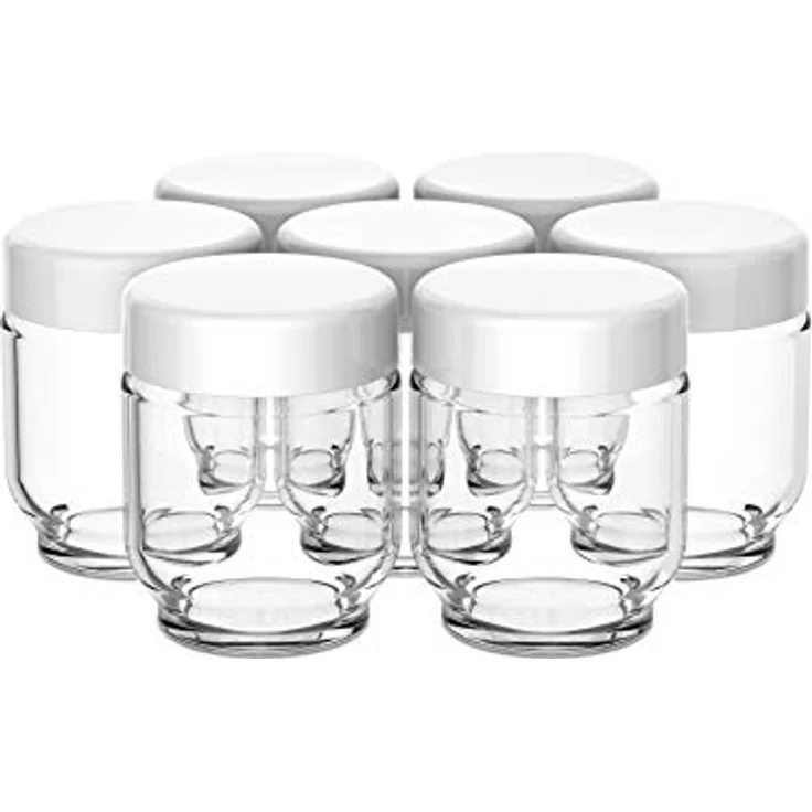 Moulinex Yogurteo YG2295 Joghurtbereiter, Ein- Ausschalter, 7 Gläser je 160ml, rot – Bild 5