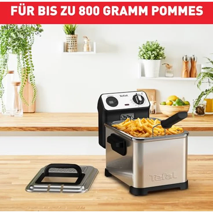 Tefal fr511170 Fritteuse, für 3 Liter Öl, mit Sichtfenster, Leistung 2400 W, Inox, grau – Bild 5