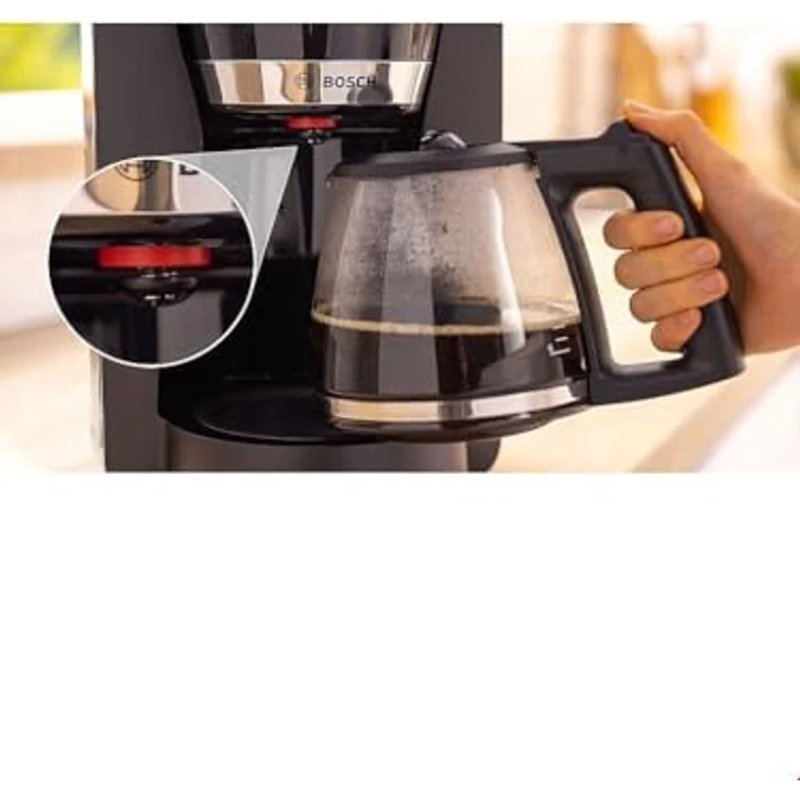 BOSCH Filterkaffeemaschine Elektrische Kaffeemaschine BOSCH TKA4M233 1200 W, Schwarz, 15 Tassen – Bild 3