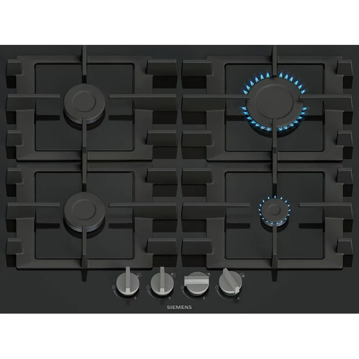 SIEMENS Gas-Kochfeld EN6B6PK40, 60 cm mit Drehregler Steuerung, Schwarz, inklusive Thermoelektronischer Zündsicherung und Stahlrost – Bild 1