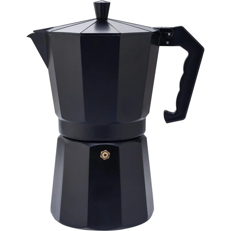 Cheffinger Espressokocher Mokka Pot, 6 Tassen Kapazität, schwarz