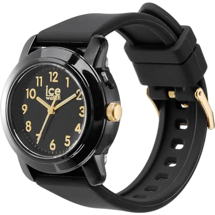 ICE-WATCH Ice find Black Gold, Schwarze Damenuhr mit Silikonarmband, geolokalisierbar, 36 mm, wasserdicht bis 3ATM – Bild 2