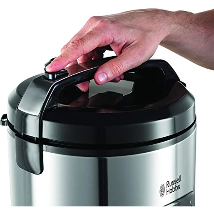 Russell Hobbs Reiskocher 1,2l inkl. Dampfgarer-Einsatz mit Aroma-Klappdeckel Warmhaltefunktion, antihaftbeschichteter Gartopf, Reislöffel & Messbecher edelstahl 27080-56  – Bild 5