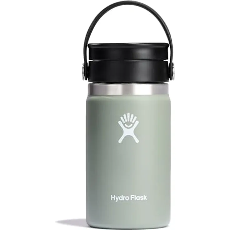 HYDRO FLASK - Reise-Thermos 354ml (12 oz) - Vakuumisolierter Edelstahl-Thermos - Auslaufsicher Flex-Trinkdeckel - Thermos für Kaffee - Größe Öffnung - Agave