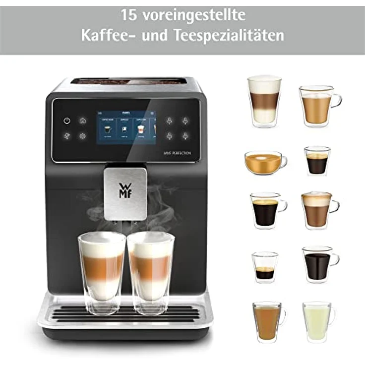 WMF Perfection 880L Kaffeevollautomat mit Milchsystem,18 Getränkespezialitäten, Double Thermoblock, Edelstahl-Mahlwerk, Nutzerprofil, 1l Milchbehälter – Bild 5