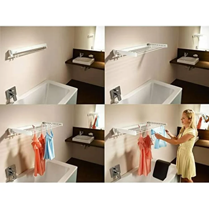 Juwel Artdry 100 Wäschetrockner (Trockenlänge 8,5 m, Wandtrockner ausziehbar, Breite 100 cm, max. Belastbarkeit 12 kg) 40140 – Bild 3
