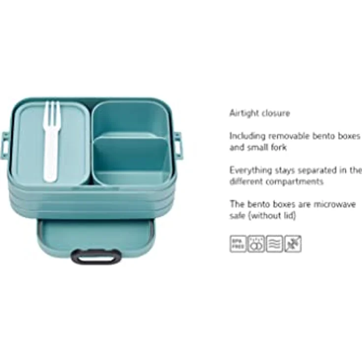 Mepal - Lunchbox Take A break midi - Brotdose mit Fächern - Geeignet fur bis zu 4 butterbrote - 900 ml - Nordic sage – Bild 3