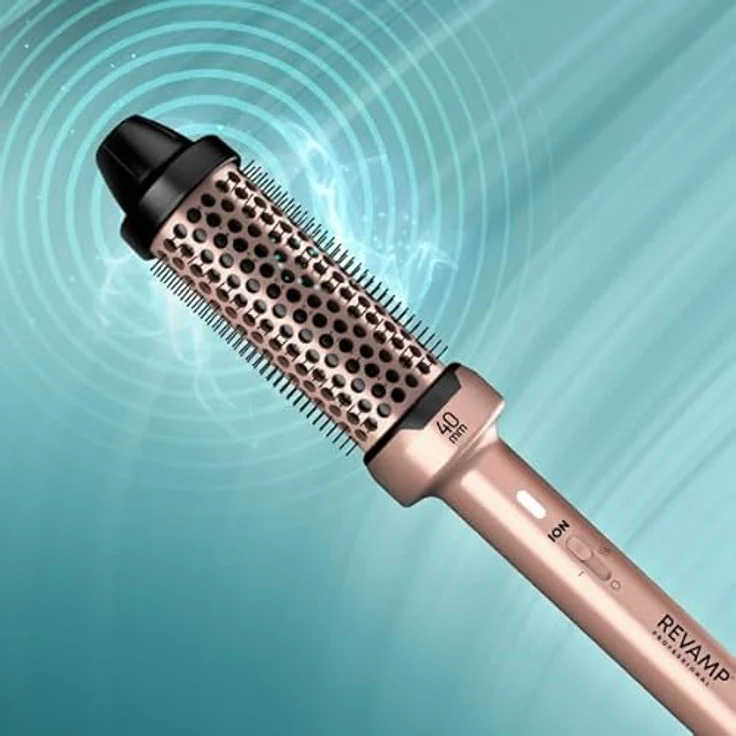 Revamp Professional Styler Keramik-Heizbürste - 40 mm Gold Edition, Warmluftbürste mit Keramik- und Ionentechnologie für glänzendes Haar und Volumen – Bild 3