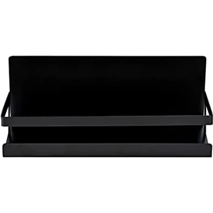WENKO Magnetisches Gewürzregal Ima mit Umrandung, aus Metall, zum Abstellen von Gewürzstreuern und Grillzubehör, Befestigen ohne Bohren, Black Outdoor Kitchen, 30 x 12 x 11 cm, Schwarz – Bild 4