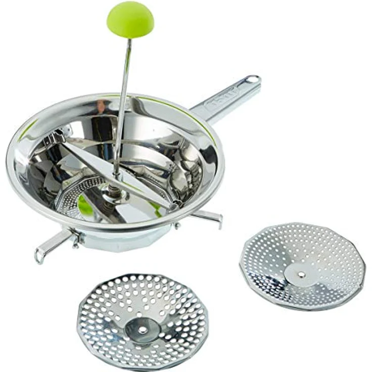 IBILI Passiergerät-Set Clasica mit 3 Scheiben 24 cm, Edelstahl, Silber, 24 x 9 x 9 cm, 4-Einheiten – Bild 2