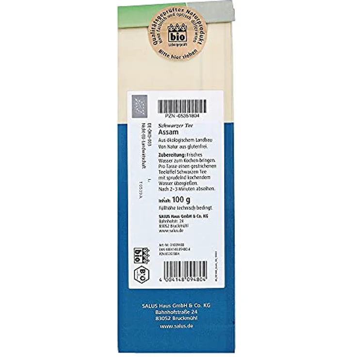 Salus Assam Schwarzer Tee Blatt-Tee Tgfop, Bio, zart malzig, Second Flush, 100 g – Bild 2