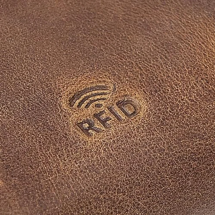 Greenburry Vintage 1569, Umhängetasche aus Leder mit RFID-Schutz, Braun – Bild 5