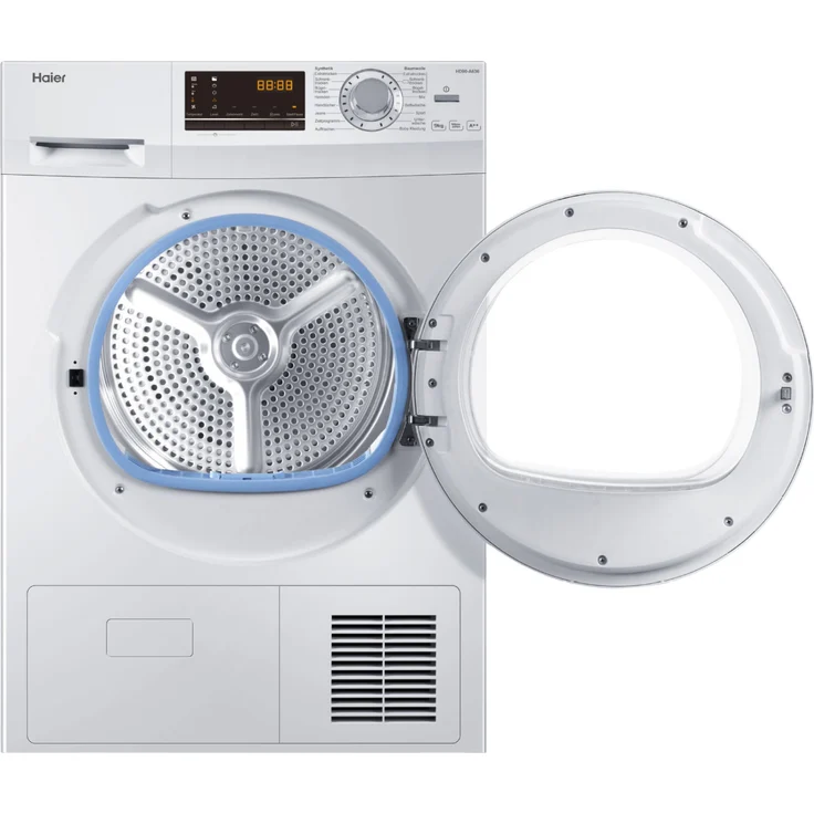 Haier HD90A636, Wärmepumpentrockner, A++, Fassungsvermögen 9 kg, Standgerät, Breite 59,5 cm, Kindersicherung, Wärmepumpe – Bild 12
