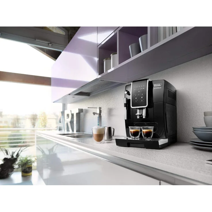 De'Longhi Dinamica ECAM 350.15.B Kaffeevollautomat mit Milchaufschäumdüse für Cappuccino und integriertem Mahlwerk, mit Espresso und Kaffee Direktwahltasten und Digitaldisplay mit Klartext, 2-Tassen-Funktion, schwarz – Bild 3