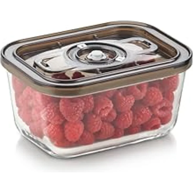 Caso VacuBoxx Eco M, Vakuum-Frischebehälter aus Borosilikatglas, 800 ml, BPA-frei, spülmaschinenfest, gefriergeeignet, backofenfest bis 350 °C – Bild 1
