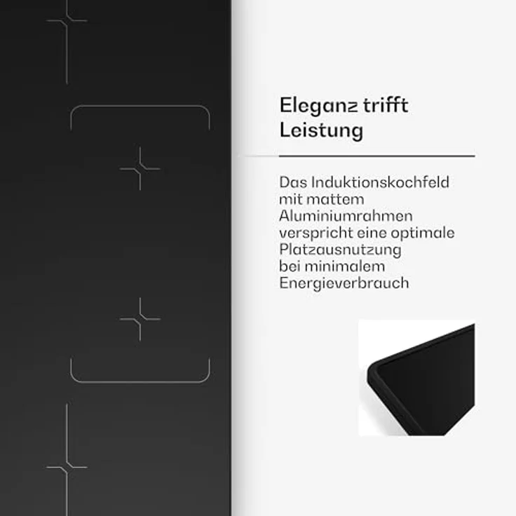 Klarstein Velaire Induktionskochfeld 90cm, 4-Zonen Kochfeld mit 7000W Boost, Touch-Slider, Timer, Kindersicherung, Restwärmeanzeige, Flex-Zonen, Schwarz, Einbau Induktionsherd – Bild 4