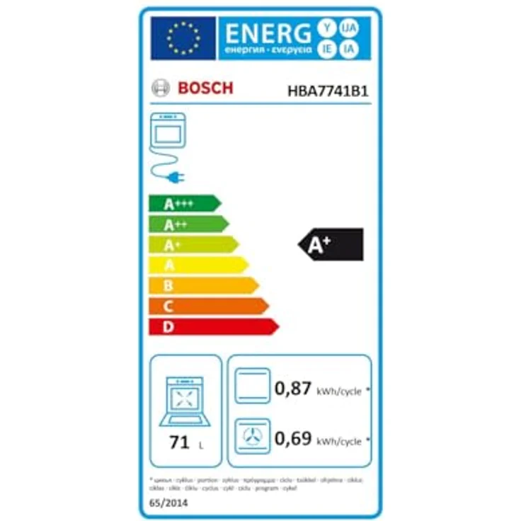 Bosch HBA7741B1 Einbaubackofen 71l, 60cm, A+, schwarz, Pyrolyse, TFT-Touchscreen, Home Connect, 14 Garmodi – Bild 10