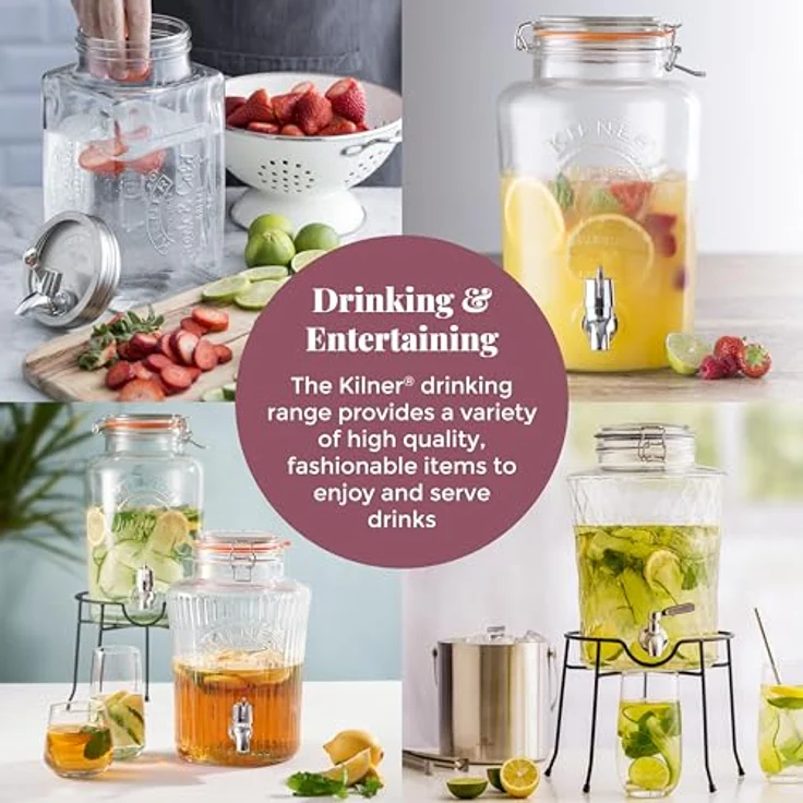 Kilner Vintage Getränke-Spender, durchsichtig, 19 x 25 x 30 cm, 5 Liter – Bild 5